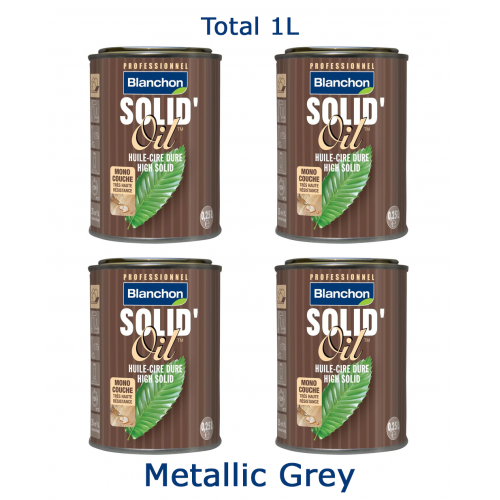 Blanchon SOLID'OIL 1 ltr (four 0.25 ltr sample cans) METALIC GREY 03112808 (BL)
